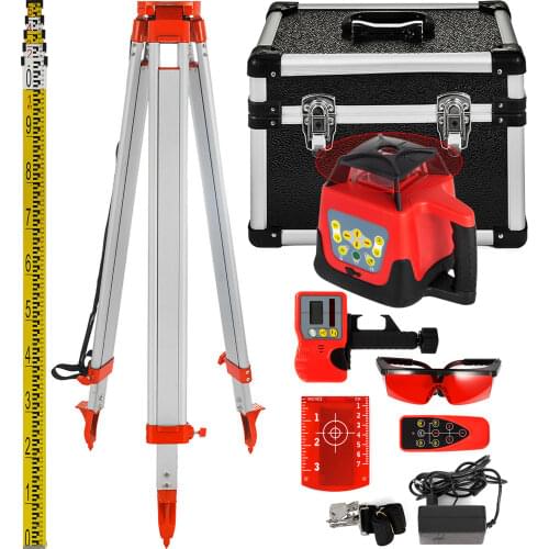VEVOR 360° Rotary Laser Level Kit Self-Leveling 500M Range Measurement Instruments Construction Tools for Outdoor Industry Use