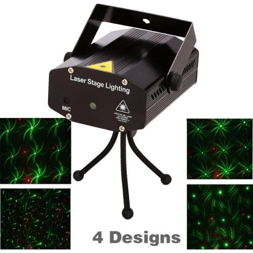Wonderlife Retail sale 150mW 4in1 Mini Laser stage lighting effect laser projector party dj disco light 110-240V With Tripod