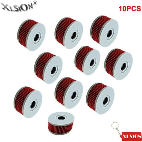 XLSION 10Pcs Oil Filters For Suzuki DRZ250 DR250S DR250SE TU250X VL125LC VL250LC Intruder GZ250 Marauder Motorcycle