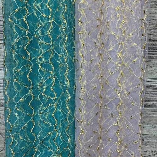 1Y/lot Cotton Line Embroidery Sewing Mesh Fabric For Women Dress Wedding Home Decoration