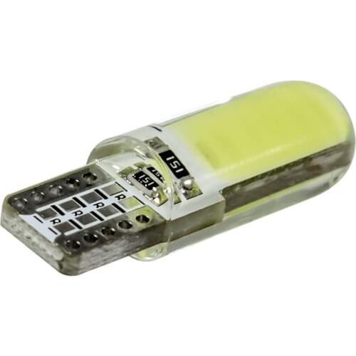 10Pcs T10 Silicone COB Led Car bulb W5W 192 168 Silica Gel Auto Wedge Side Light Parking License Plate bulb 12V Car Styling