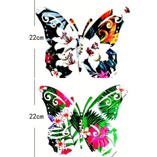 2pcs Handcrafted Iron Art Butterflies Wall Decor Wall Sculpture Hanging for Bedroom Garden Patio Ornament