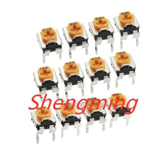 20pcs WH06-2C 100 200 500 1K 2K 5K 10K 20K 50K 100K 200K 500K 1M ohm Trimmer Potentiometer variable resistors