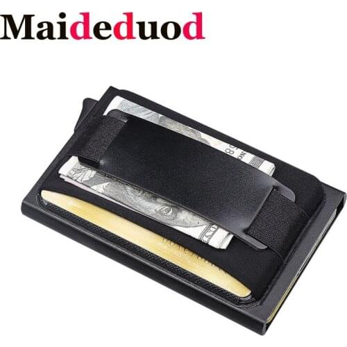 2019 New Men Rfid Wallet Credit Card Holder Sticker Business Card Pocket coin Cash Card Holder Metal Cardholder Protection Black