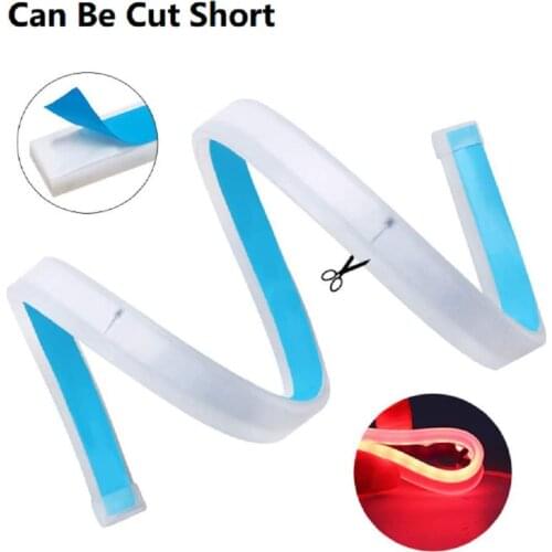 2x Ultrafine Cars DRL LED Daytime Running Lights White Turn Signal Yellow Guide Strip for Headlight Assembly Drop Shipping