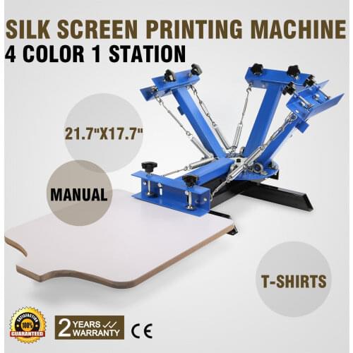 4 Color 1 Station Silk Screen Printing Machine Pressing T-Shirt Print Cutting