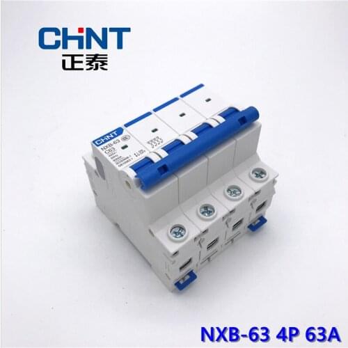 CHNT Miniature Circuit Breaker DZ47 NXB-63 Type C 4P 6A 10A 16A 20A 25A 32A 40A 63A Household Air Switch CHINT MCB