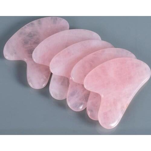 Gua Sha Scraping Board Body Care Massage Tool Spa Acupuncture Scraper for Back Face Arm Leg 8mm Pink Crystal Heart Massager Face