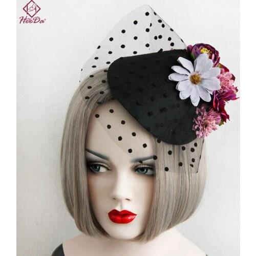 Heeda Charm Black Net Yarn Cloth Flower Hairpin Vintage Women Party Hair Accessories 2018 New Bobby Pin Valentines Day Gifts