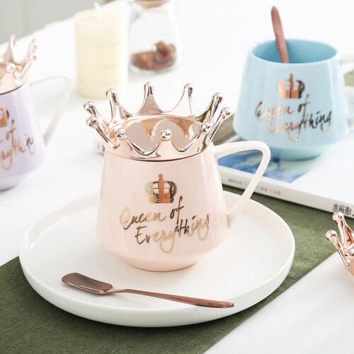 New Crown Theme Milk / Coffee Mugs 300ml Cartoon MultiColor Mugs Cup Kitchen Tool Best X-Mas Gift For Boyfriend or Girlfriend
