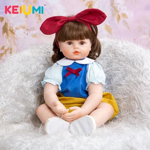 KEIUMI 24 Inch Princess Reborn Baby Doll Cloth Body Stuffed Cute Lifelike Boneca Bebe Reborns Toys For Children Birthday Gift
