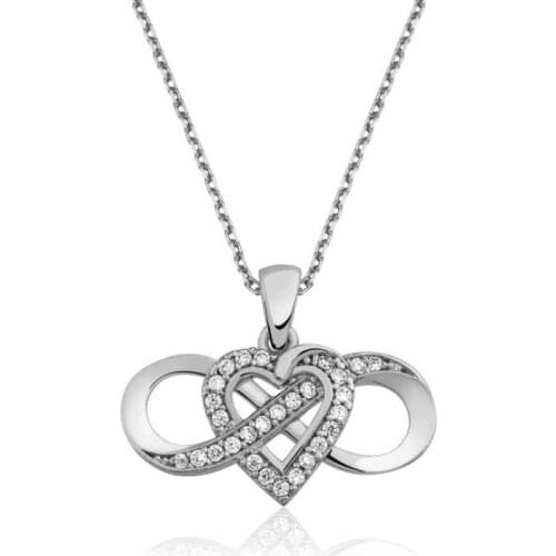 KUTAYDAN 925 Sterling Silver Infinite Love Women Necklace