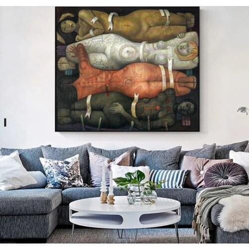 Mexican Art Paintings Wall Art Canvas Nude Portrait Art Picture Poster and Print Wall Art Canvas Art for Living Room Home Decor