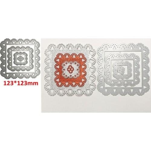 Metal Cutting Dies Square Mosaic Lace Flower Frame Scrapbooking Album Paper DIY Cards Crafts Embossing Cut Dies 2019