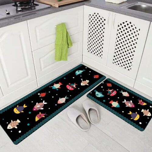 Cartoon Cute Colored Fish Bedside Carpet Modern Design Style Rugs For Bedroom Anti-Slip Entrance Door Mat Rugs Home Accessories