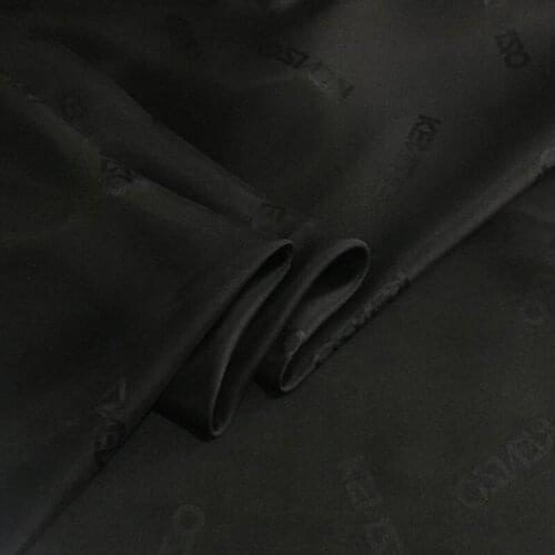 Real Silk Jacquard Electricity Spinning Black Wide Jacquard Electricity Spinning Lining Sub-Real Silk Fabric/1m