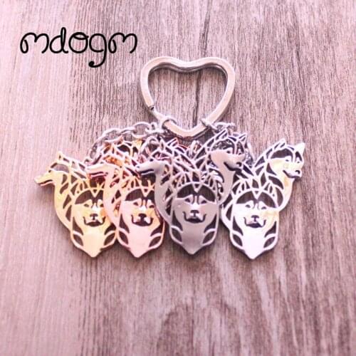 New Cute Husky Dog Animal Gold Silver Plated Metal Pendant Keychain For Bag Car Women Men Key Ring Love Jewelry K001
