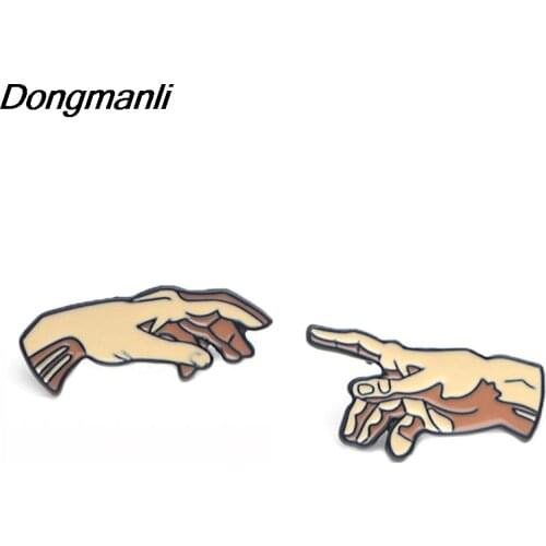 P3799 Dongmanli Fashion Enamel Pin Collection The Creation of Adam Brooches Art Lapel Pins Backpack Badge Collar Jewelry Metal