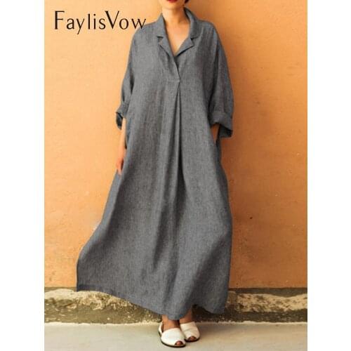 5xl Women Loose Large Size Dresses Shawl Collar Shift Long Sleeve Basic Solid Shirt Dress Autumn Female Maxi Dresses Elegant