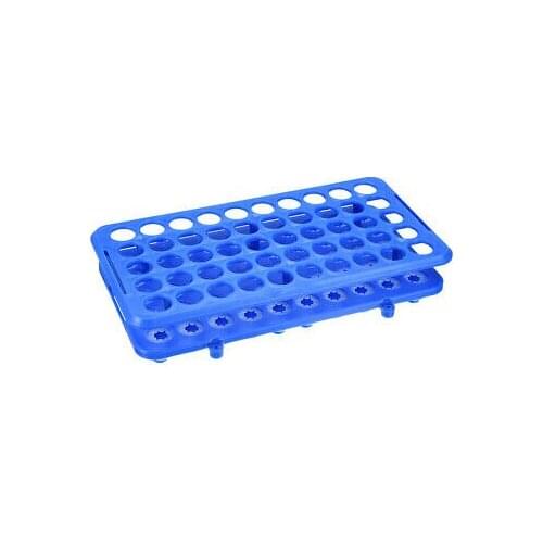 18.3mm Hole Dia Tube Rack Polypropylene 50-Well Blue for 1.5ml