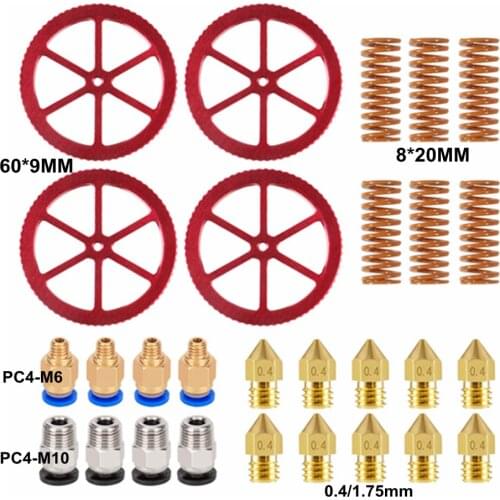 Aokin 6 PCS Aluminum Hand Twist Leveling Nut and 6 PCS Hot Bed Die Springs Printer Compression Springs For CR-10, CR 10S 10S Pro