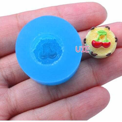 GYL205U 14.9mm Cherry Cake Silicone Mold Fondant Cake Decoration Candy Resin Clay Earrings Necklace Craft Soap Candle FOOD SAFE