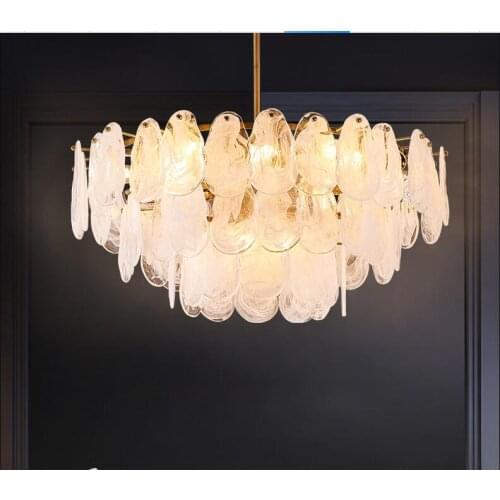 Modern Minimalist Light Luxury Chandelier Creative Atmosphere Living Room Dining Room Bedroom American Cloud Glass Chandelier