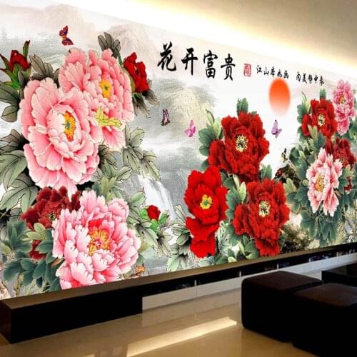 Special AB Diamond Painting Peony Flowers Butterfly Decor Wall Art DIY Diamond Embroidery Cross Stitch Kits Mosaic Full Drill