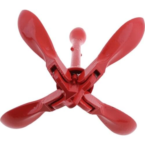 Heavy Duty Rowing Boats Folding Anchor 4 Tines Compact Anchor Buoy Kit Bag Marine Rope for Marine Boat Yacht Jetski Kayak