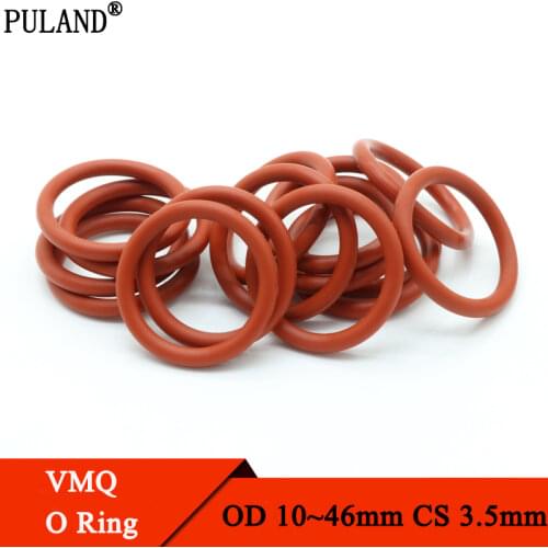 10pcs Red Silicone O Ring Gasket Thickness CS 3.5mm OD 12 ~46mm Food Grade Waterproof Washer Rubber Insulate Round O Shape Seal