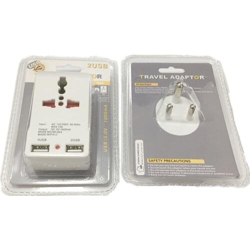 South Africa Power Socket INDIA Plug 3 Outlets 2 USB Ports Adapter Power Strip Extension Adapter Multi