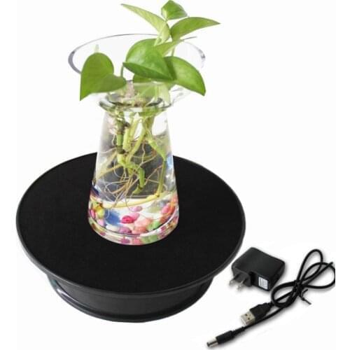 20 CM Velvet Top Electric Motorized Rotating Display Turntable for Model Jewelry Hobby Collectible Home - With 110v Ac Adapter