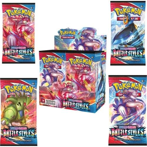 2021 New 360Pcs/box Pokemon Tcg: Sword & Shield Battle Styles Booster Box 36 Bag Sealed Trading Card Game Collectible Toys
