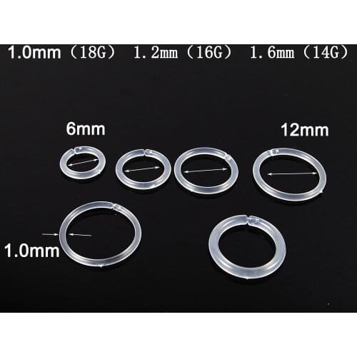 5 Piece Clear Hinged Septum Clicker Segment Hoop Nose Ring Lip Ear Cartilage Ear Helix Body Piercing Jewelry