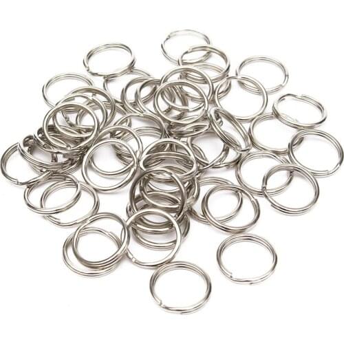 50X Split Keyring keychain Key Ring Loop Holder Clasps Keyfob Connector 25mm