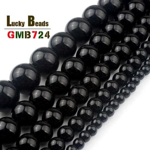 Natural Stone Black Quartzs Crystal Beads Round Loose Beads For Jewelry Making DIY Bracelet Necklace 15'' Strands 4/6/8/10/12mm