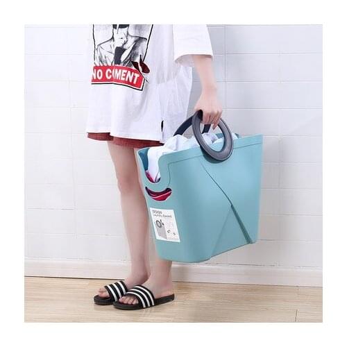 Large Plastic Rectangular Quilted Hamper Bathroom Ring Shopping Basket Living Room Toy Storage Basket Dirty Clothes