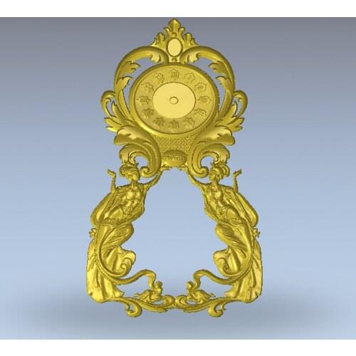 Clock 3D relief STL model for cnc router carving engraving artcam type3 aspire C20