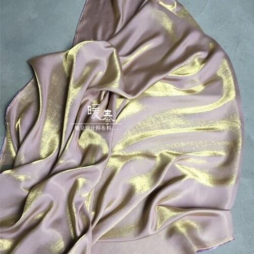 Cotton Silk Satin Fabric Purple Gold Gradient DIY Background Pajamas Shirt Kungfu suit HANFU Cheongsam Dress Designer Fabric