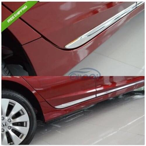 Chrome Body Side Door Moulding Trim Overlay cover For Honda Accord MK9 2013 2014