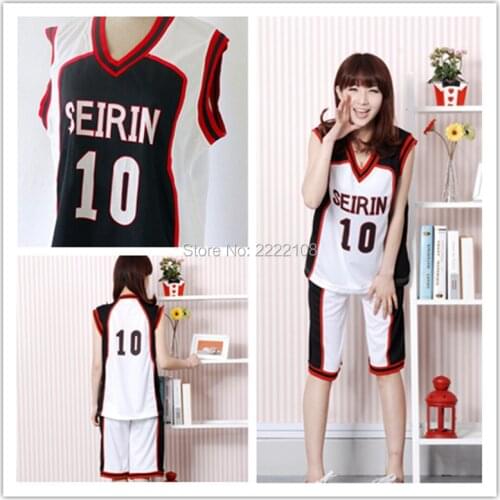 Anime Kuroko No Basketball (Kurokos Basketball) Seirin High School Kagami Taiga jersey #10 short-sleeved anime cosplay Costume