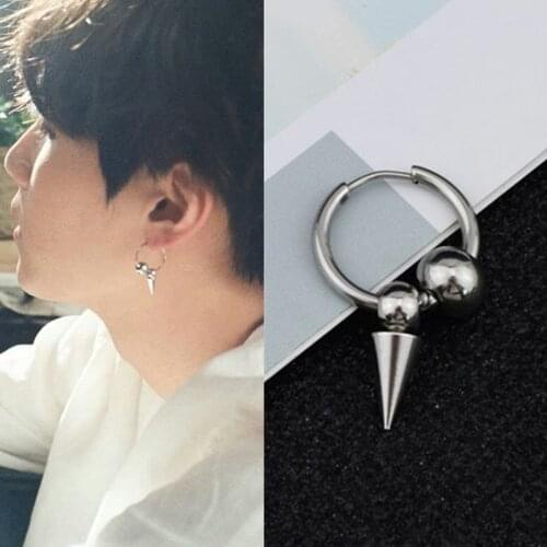 KPOP DNA Korean V Fashion 1pcs Jewelry Bangtang Boys Earrings Suga Ear Stud Earrings For Women Men