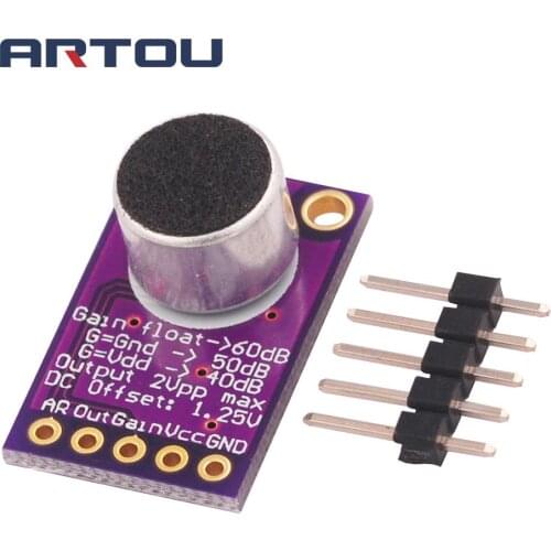 MAX9814 Microphone AGC Amplifier Board Module Auto Gain Control for Arduino Programmable Attack and Release Ratio Low THD