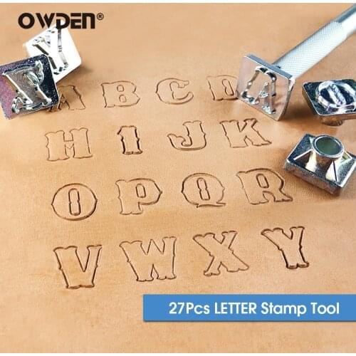 OWDEN 27Pcs Alphabet Stamping Tool Set for Leathercraft (3/4 Inch, 19 mm Tall)