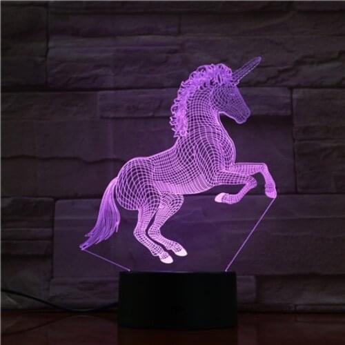 Nighdn 3d Lamp Night Light Creative Unicorn Table Lamp Bedside Light Holiday Home Decor Gifts for Birthday Party Kids Toy