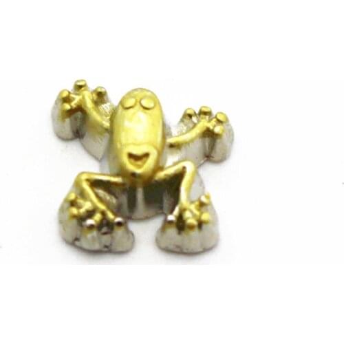 Wholesale 10pcs/lot Metal Enamel Frog Floating Charms Fit Living Glass Memory Floating Lockets Necklace Bracelet DIY Jewelry