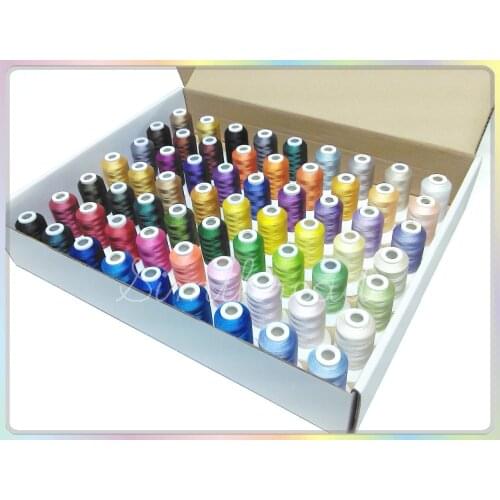 Simthread 63 Brother Colors Polyester Embroidery Machine Spools Thread, 550Y Each (1 lot=5 sets)