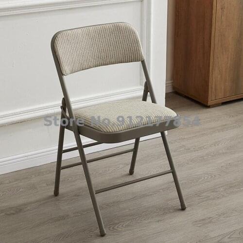 Household Fabric Folding Chair Stool Thickened Sponge Adult Office Chair Computer Chair Training Chair Metal Backrest Chair