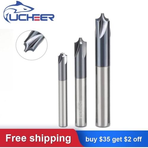 UCHEER 1PC Solid Carbide Arc R Angle End Mill 4 Flutes CNC Milling Cutter Anti-R Chamfering Router Bit For Alloy Steel