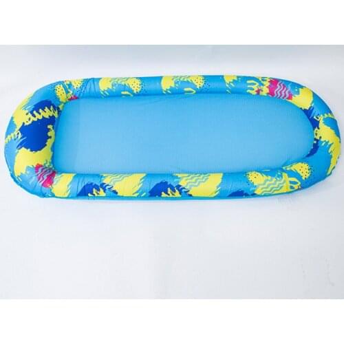 Comfortable cloth surface inflatable floating row PVC liner childrens toy net cloth water inflatable floating bed